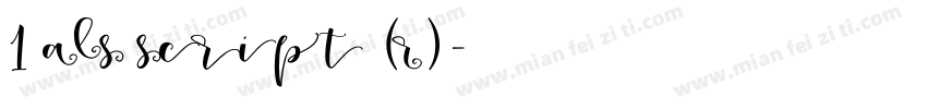 1 ALS Script (R)字体转换